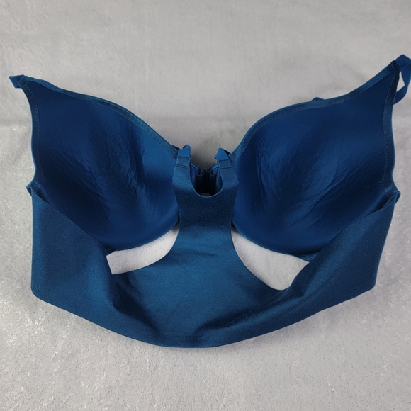 Victoria's Secret Racerback Demi Bra 38c Blue/Teal Underwire Nylon/Spandex Blend - Picture 2 of 8